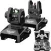 Fiber Optic Iron Sights for Picatinny Rail | Flip Up Front and Rear Backup Sights